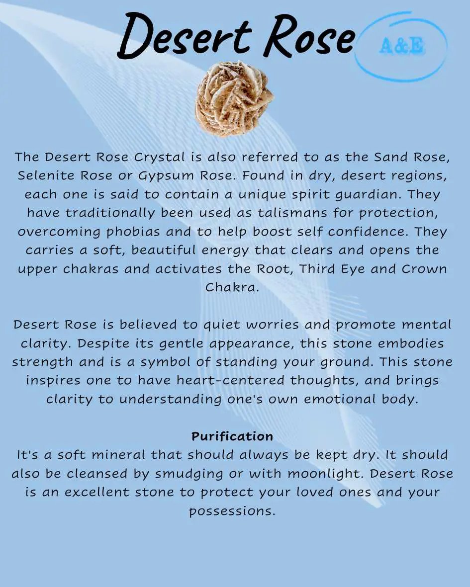 Descriptive Cards -Precious Stones & Crystals -Desert Rose