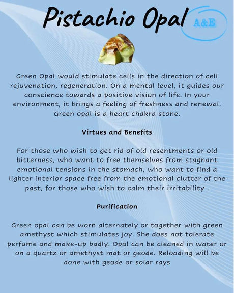 Descriptive Cards -Precious Stones & Crystals -Pistachio Opal