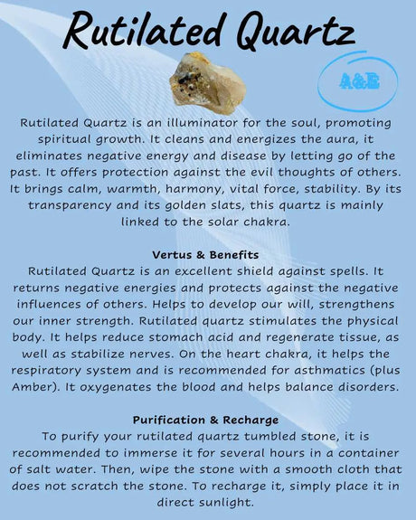 Descriptive Cards -Precious Stones & Crystals -Rutilated Quartz