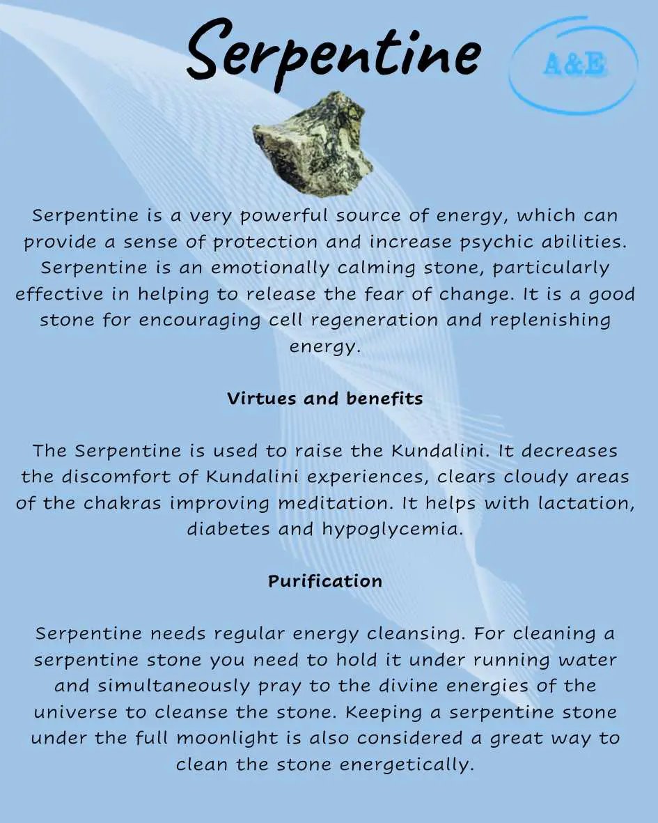 Descriptive Cards -Precious Stones & Crystals -Serpentine