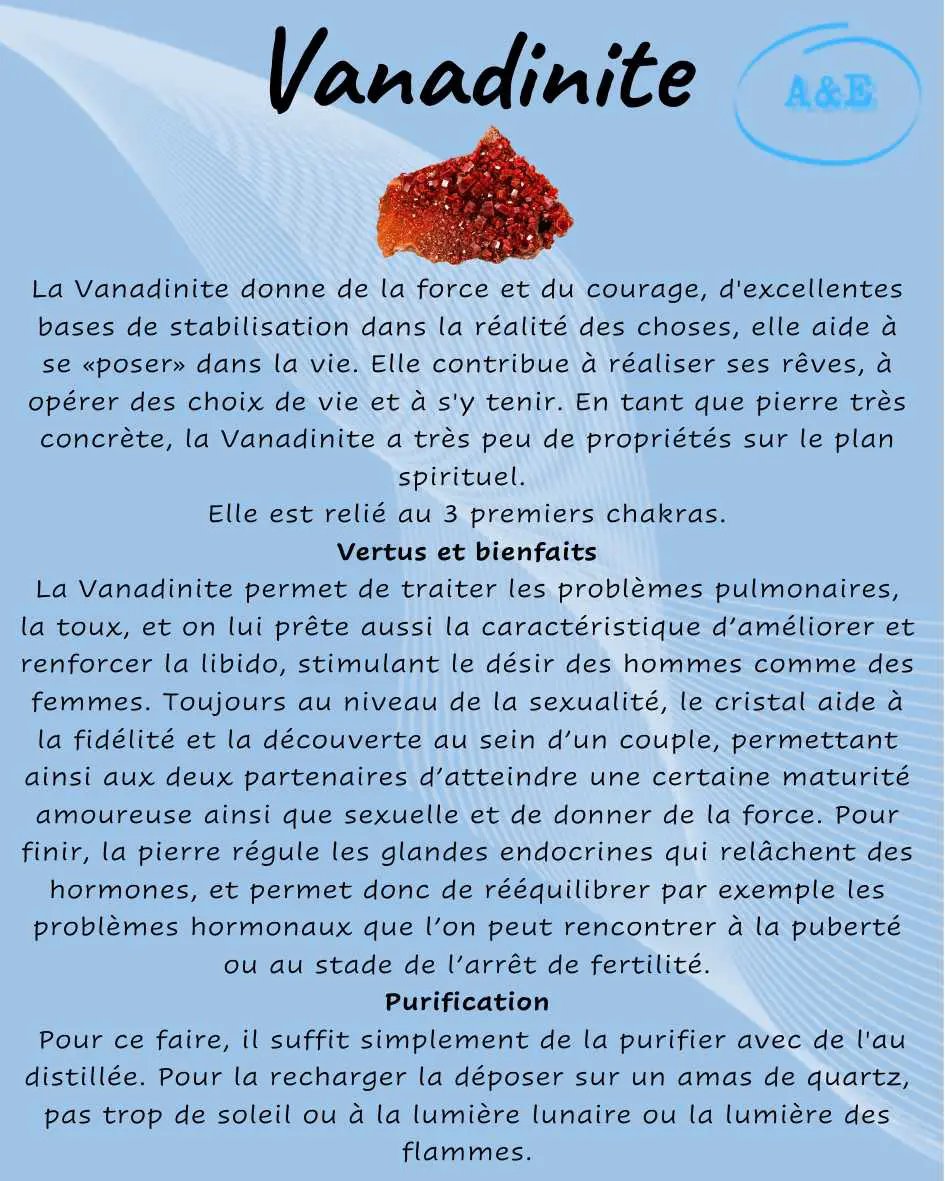 Descriptive Cards -Precious Stones & Crystals -Vanadinite