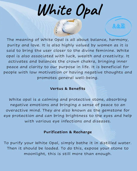 Descriptive Cards -Precious Stones & Crystals -White Opal
