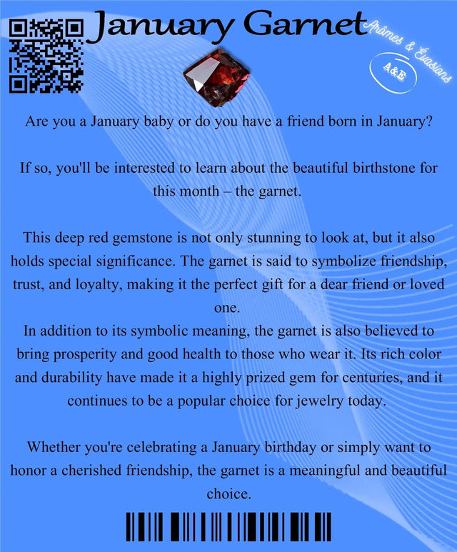 Descriptive Cards - Birthstone - January Garnet