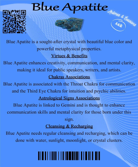 Descriptive Cards - Precious Stones & Crystals - Blue Apatite