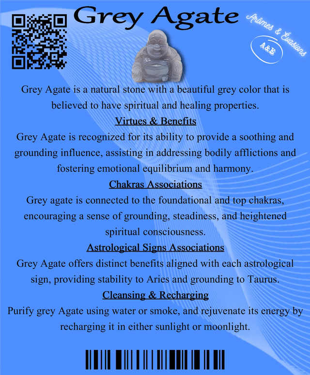 Descriptive Cards - Precious Stones & Crystals - Grey Agate