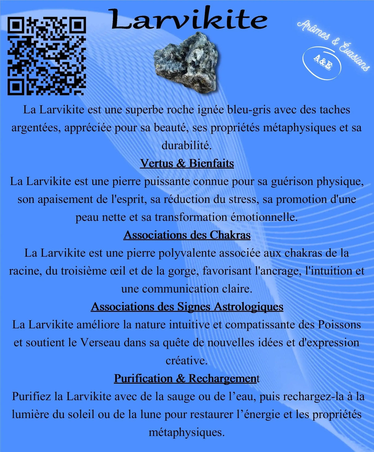 Descriptive Cards - Precious Stones & Crystals - Larvikite