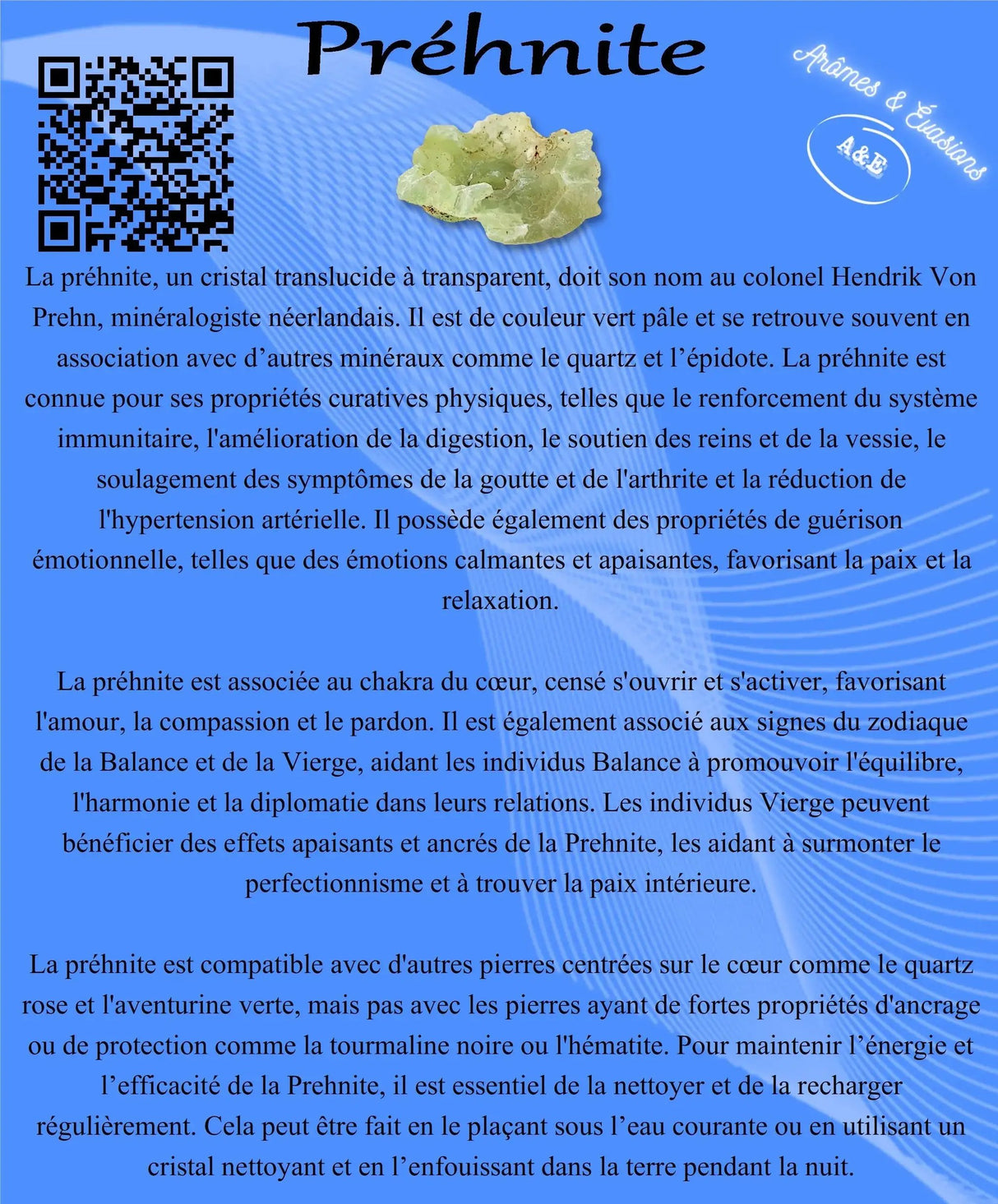 Descriptive Cards - Precious Stones & Crystals - Prehnite