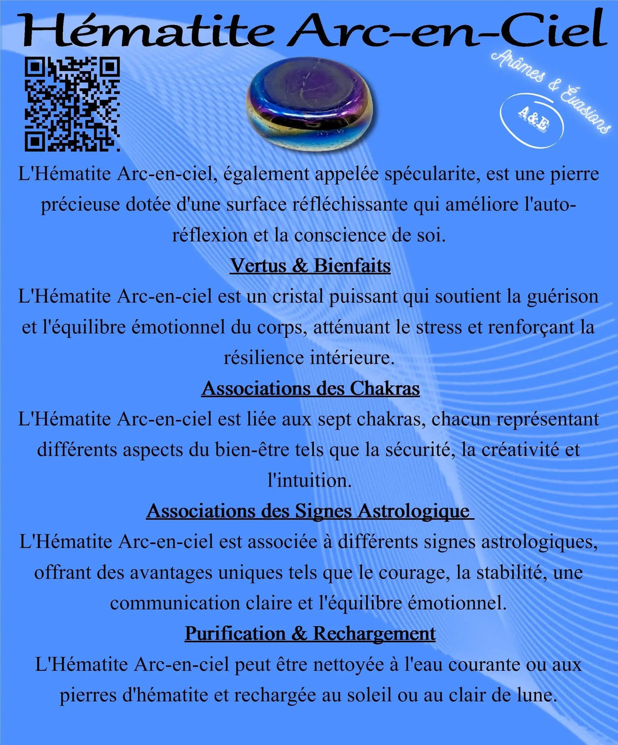 Descriptive Cards - Precious Stones & Crystals - Rainbow Hematite
