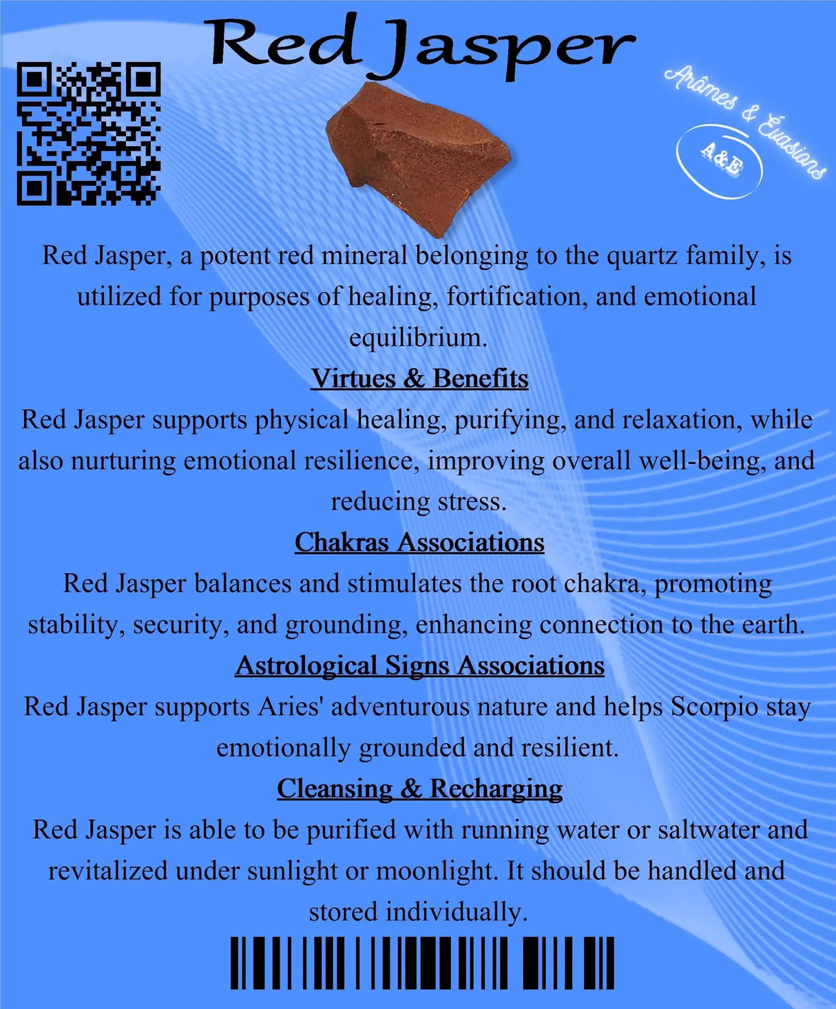 Descriptive Cards - Precious Stones & Crystals - Red Jasper
