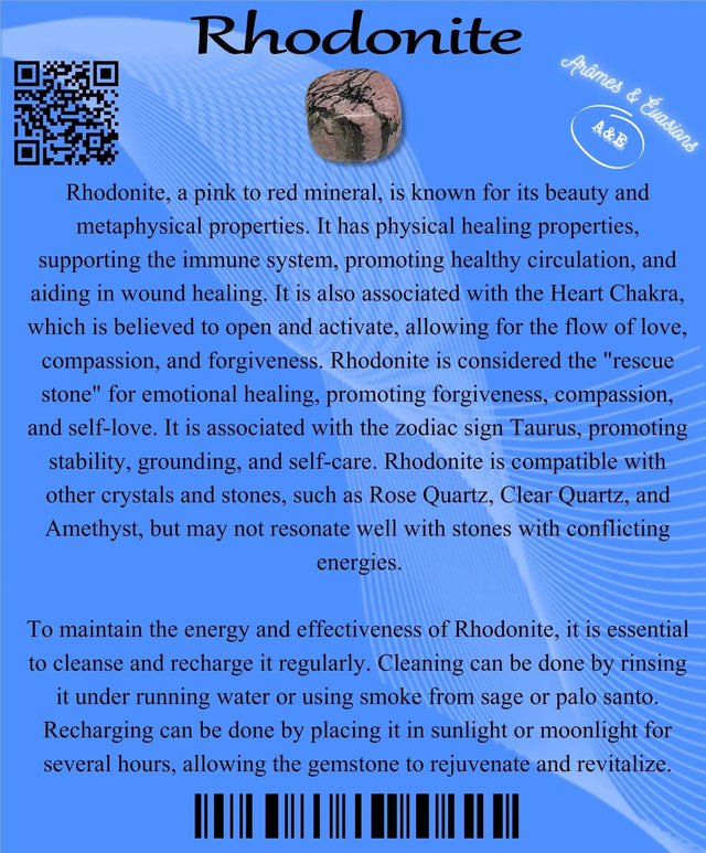 Descriptive Cards - Precious Stones & Crystals - Rhodonite