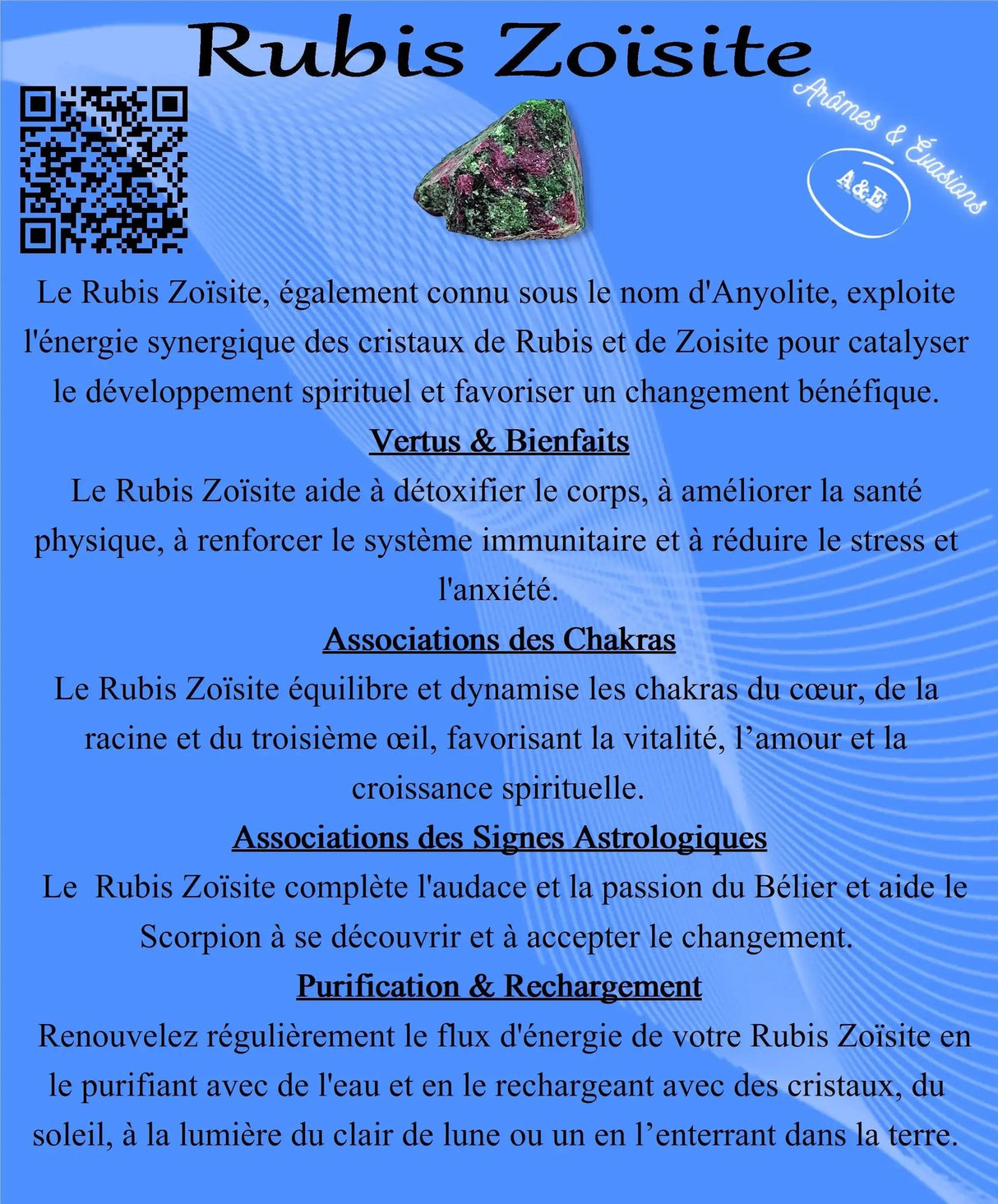 Descriptive Cards - Precious Stones & Crystals - Ruby Zoisite