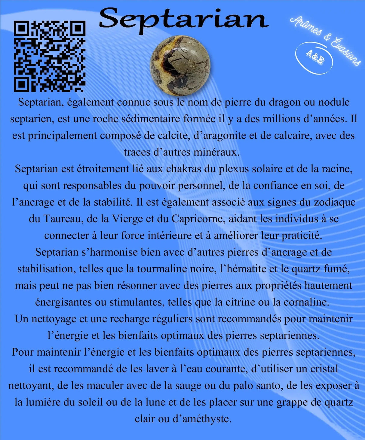 Descriptive Cards - Precious Stones & Crystals - Septarian (Dragonstone)
