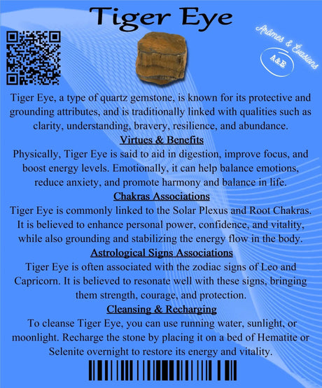 Descriptive Cards -Precious Stones & Crystals -Tiger Eye