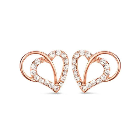 Earrings -925 Sterling -Natural Zircon -Radiant Heart Rose Gold