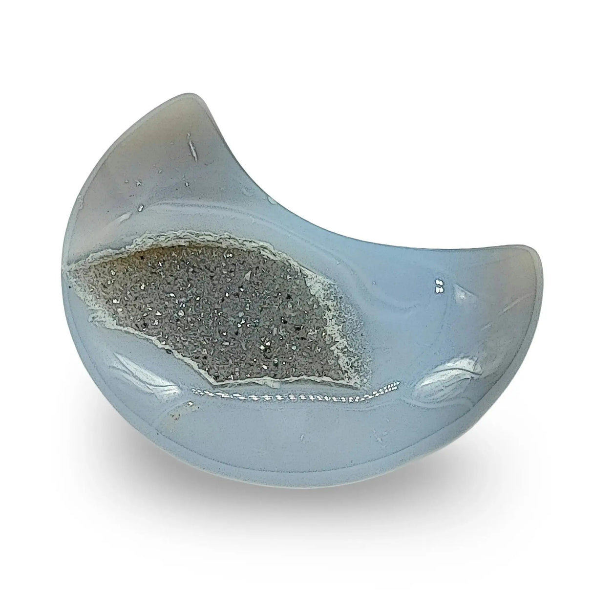 Geode -Agate Druzy -Moon Shape