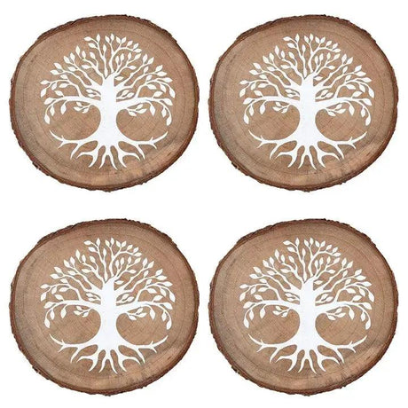 Home Decor - Coaster Set - Tree of Life Wood Slice