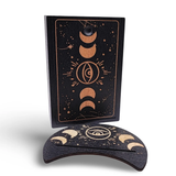 Home Decor -Wood Box -Tarot Card Storage & Display Moon Phase