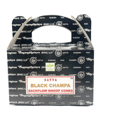Incense -Satya -Backflow Cones -Black Champa -24 Cones