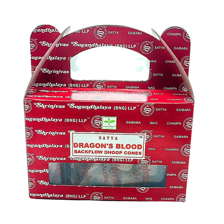 Incense -Satya -Backflow Cones -Dragon's Blood -24 Cones