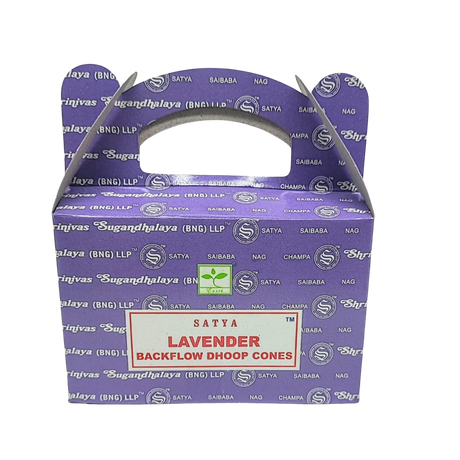 Incense - Satya - Backflow Cones - Lavender - 24 Cones