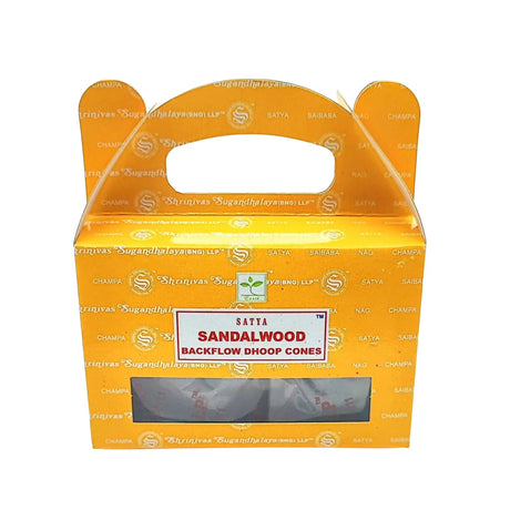 Incense - Satya - Backflow Cones - Sandalwood - 24 Cones