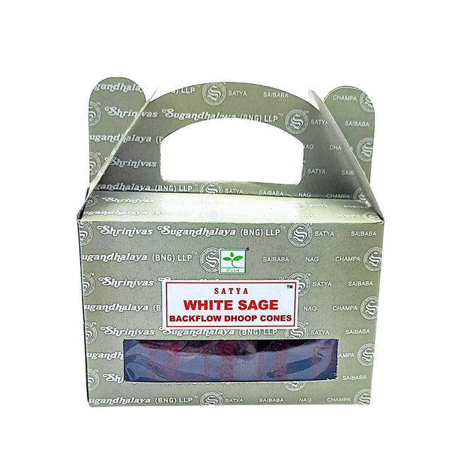 Incense -Satya -Backflow Cones -White Sage -24 Cones