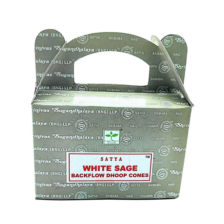 Incense -Satya -Backflow Cones -White Sage -24 Cones