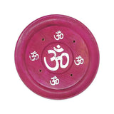 Incense Burner -Sticks -Mango Wood -Assorted Design Plates Pink