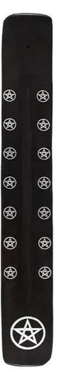 Incense Burner -Stick Holder -Antique Wood Pentacle