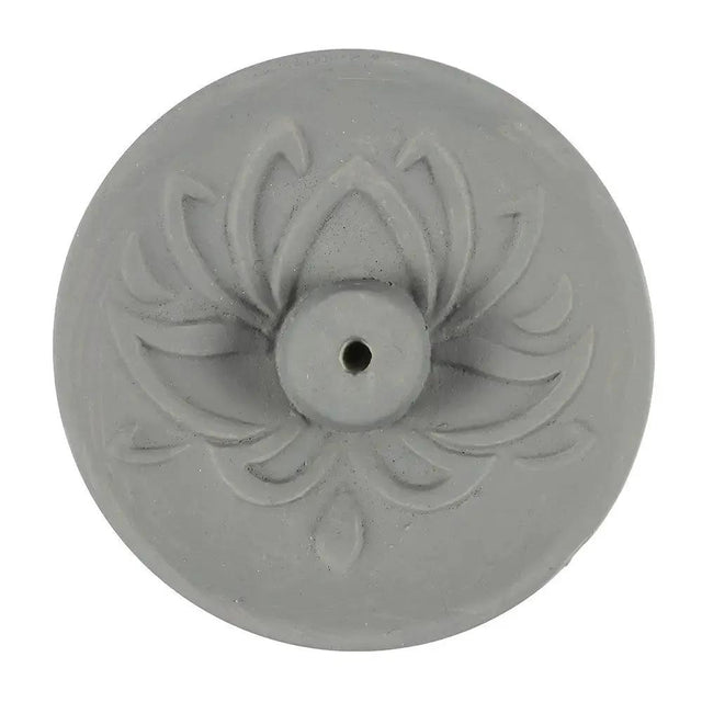 Incense Burner - Stick Holder - Terracotta - Grey Lotus