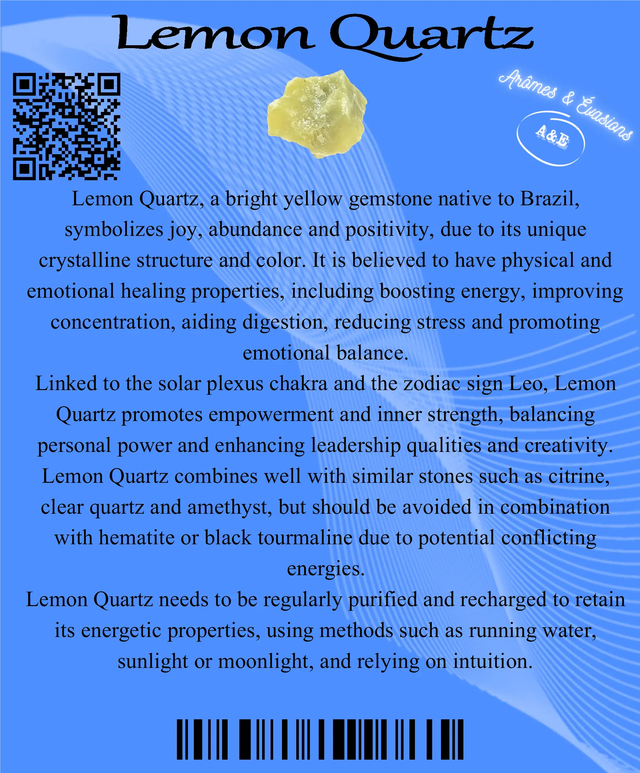 Descriptive Cards - Precious Stones & Crystals - Lemon Quartz
