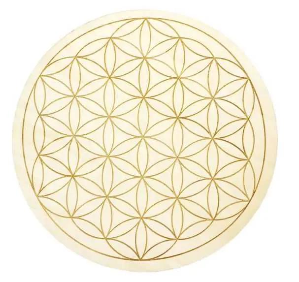 Metaphysical Tools - Wood Crystal Grid - Flower of Life