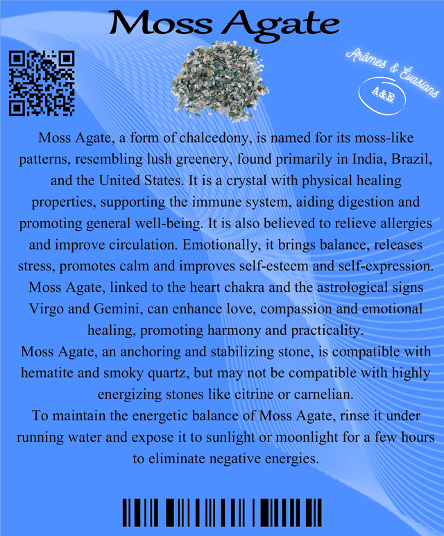 Descriptive Cards - Precious Stones & Crystals - Moss Agate