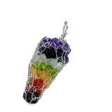 Necklace -7 Chakras -Crystal Chips -Wire Wrapped