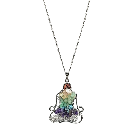 Necklace -7 Chakras Gemstone -Yoga Shape