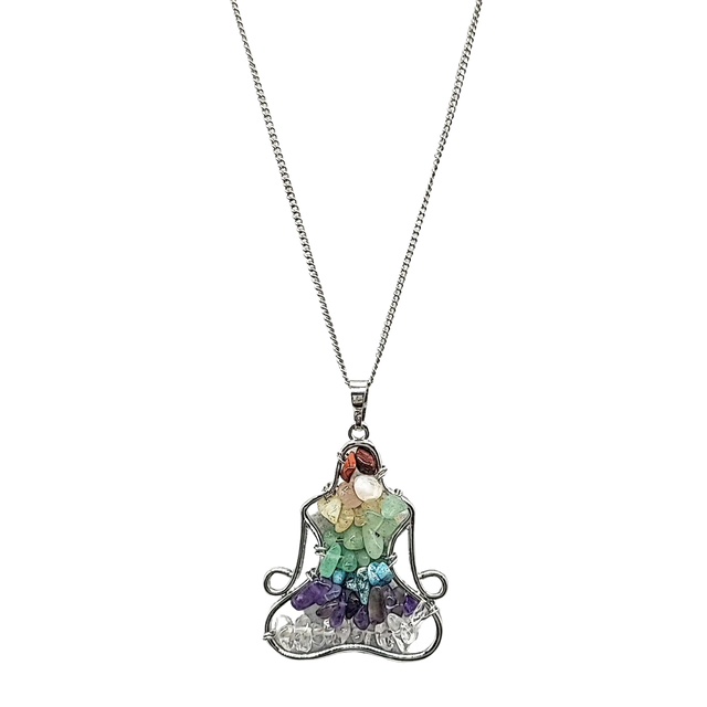 Necklace -7 Chakras Gemstone -Yoga Shape