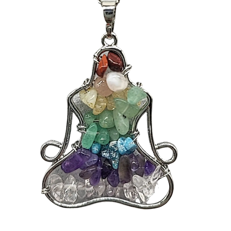 Necklace -7 Chakras Gemstone -Yoga Shape