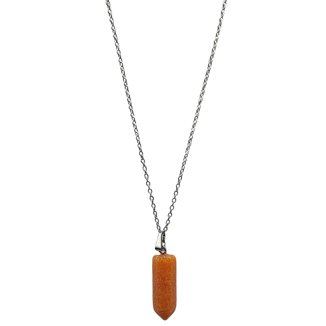 Necklace -Bullet Point -Gemstone Pendant -Red Aventurine