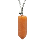 Necklace -Bullet Point -Gemstone Pendant -Red Aventurine
