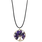 Necklace -Copper Wire Wrap -Tree of Life & Amethyst
