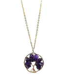 Necklace -Copper Wire Wrap -Tree of Life & Amethyst