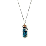 Necklace -Gemstone Chips & Tree of Life -Large Glass Bottle