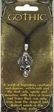 Necklace -Gothic Amulet Charm -Hand Holding Skull