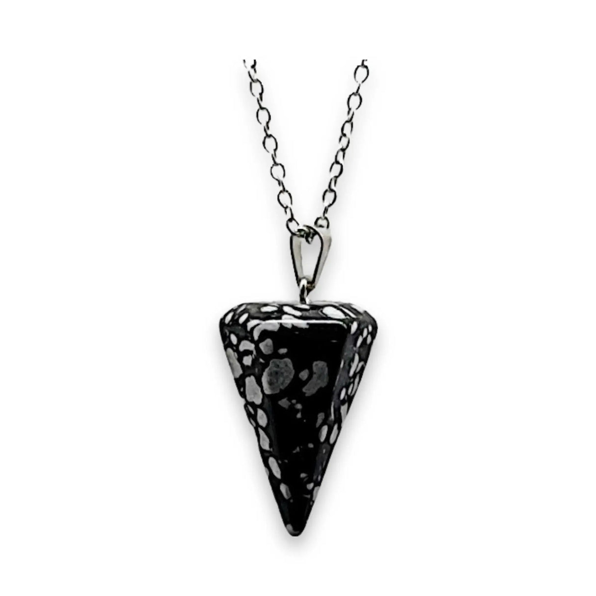 Necklace - Mini Cone - Snowflake Obsidian