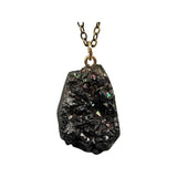 Necklace - Natural Druzy - Black Agate