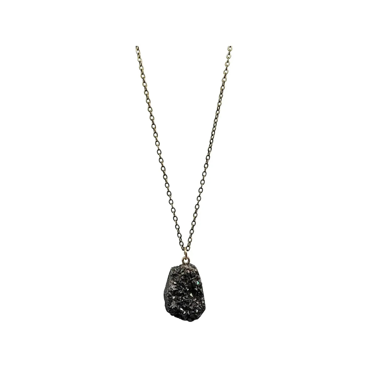 Necklace - Natural Druzy - Black Agate