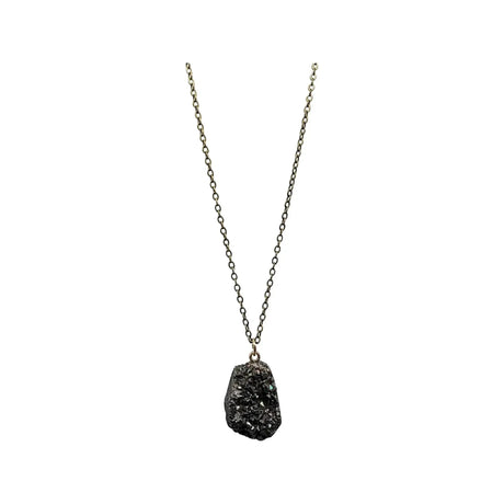 Necklace - Natural Druzy - Black Agate