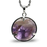 Necklace - Amethyst & Tree of Life - Flat Rond