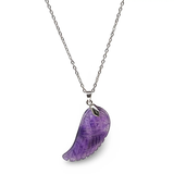 Necklace - Gemstone - Angel Wings - Amethyst