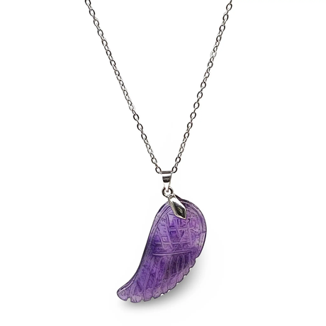 Necklace - Gemstone - Angel Wings - Amethyst
